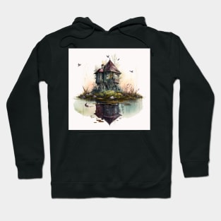 Swamp Cabin Watercolor Hoodie